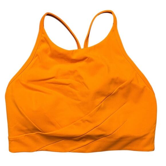 Lululemon Flow Y Wrap-Front High-Neck Bra  Size 4 Orange Fire Hazard B/C Cup - Picture 1 of 6